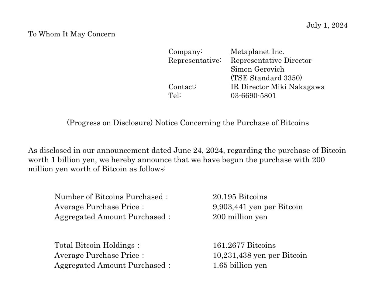 “Asian MicroStrategy” Metaplanet Buys Additional Bitcoin Worth $1.2M