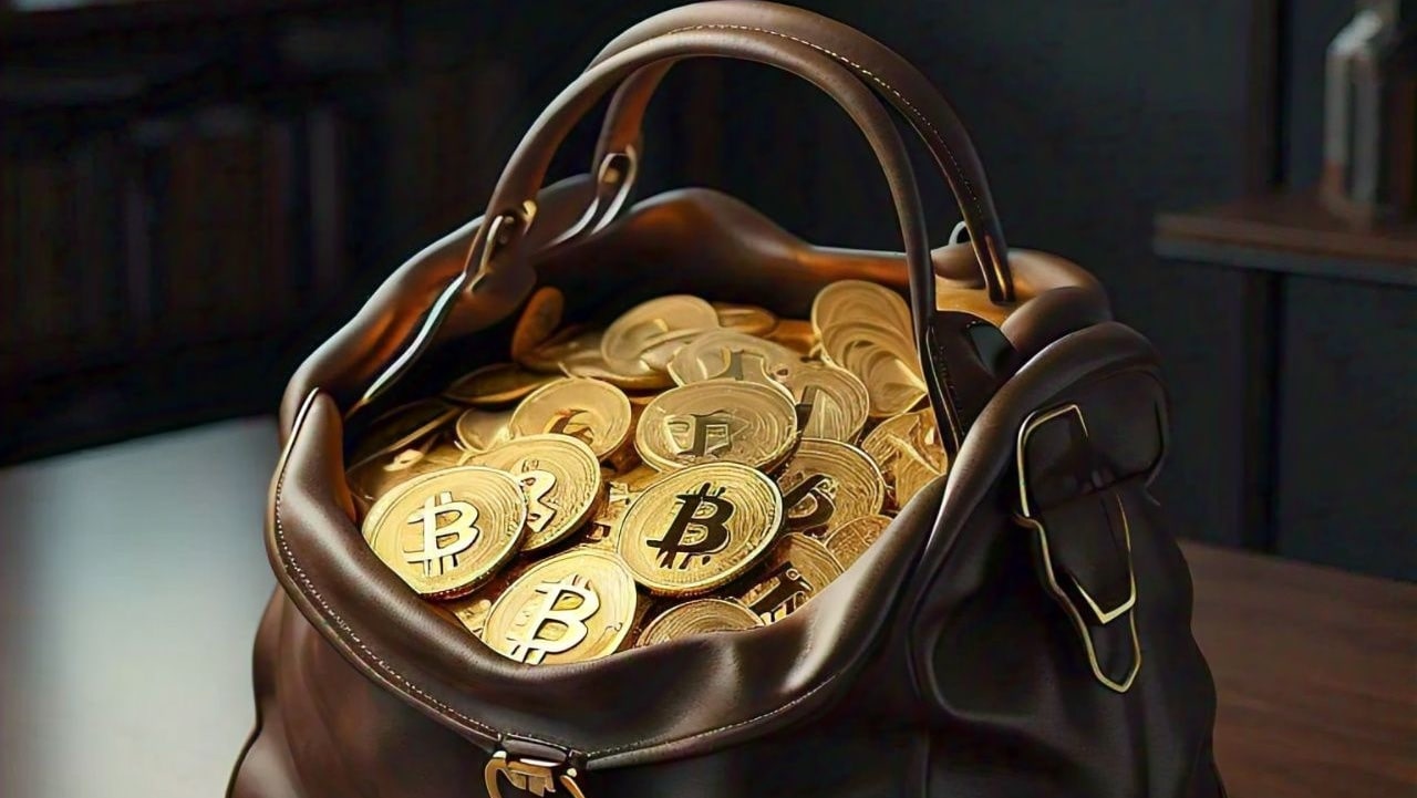 bitcoins in bag