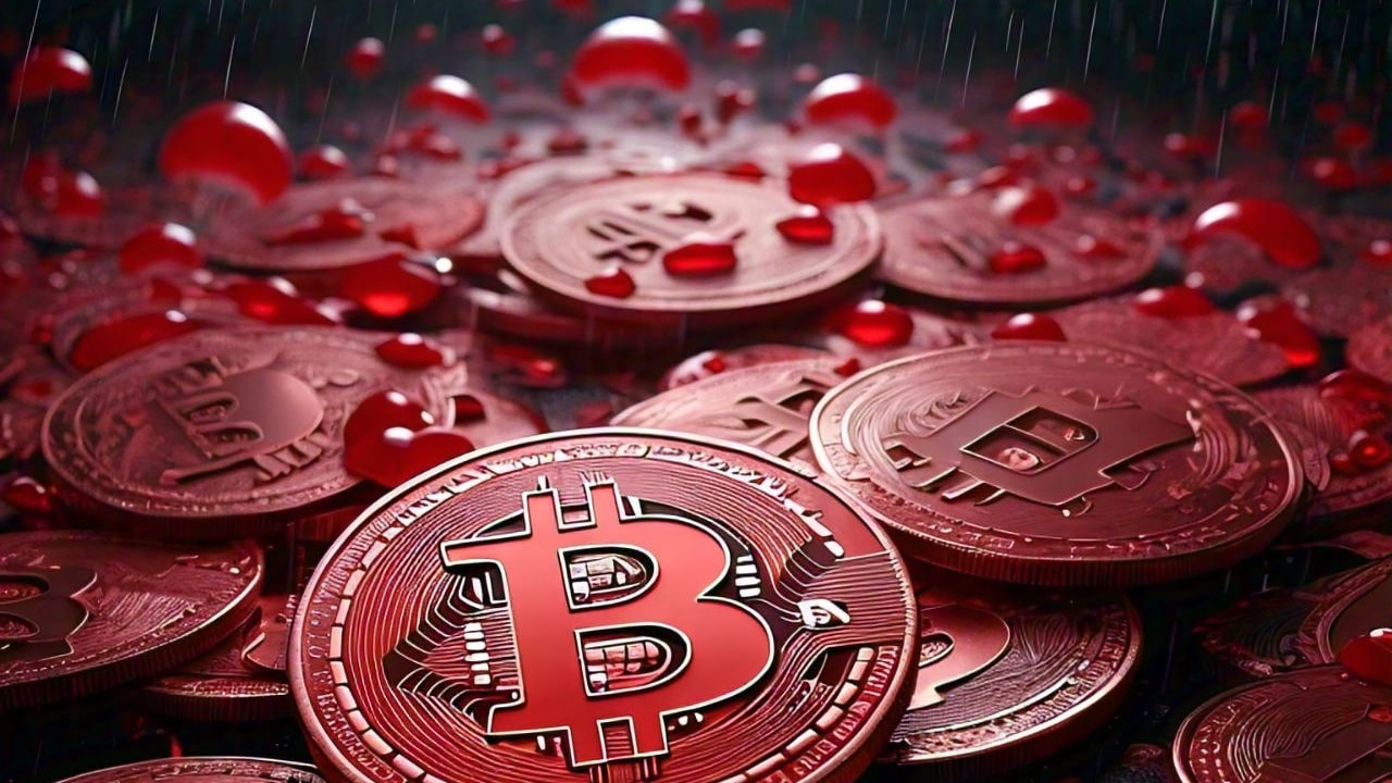 bitcoin in red rain