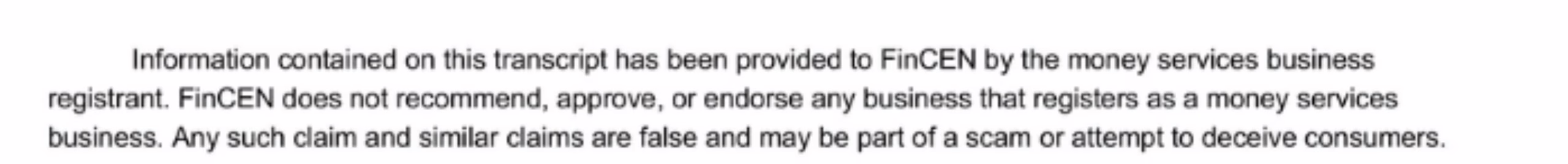 NRC False Claim FINCEN