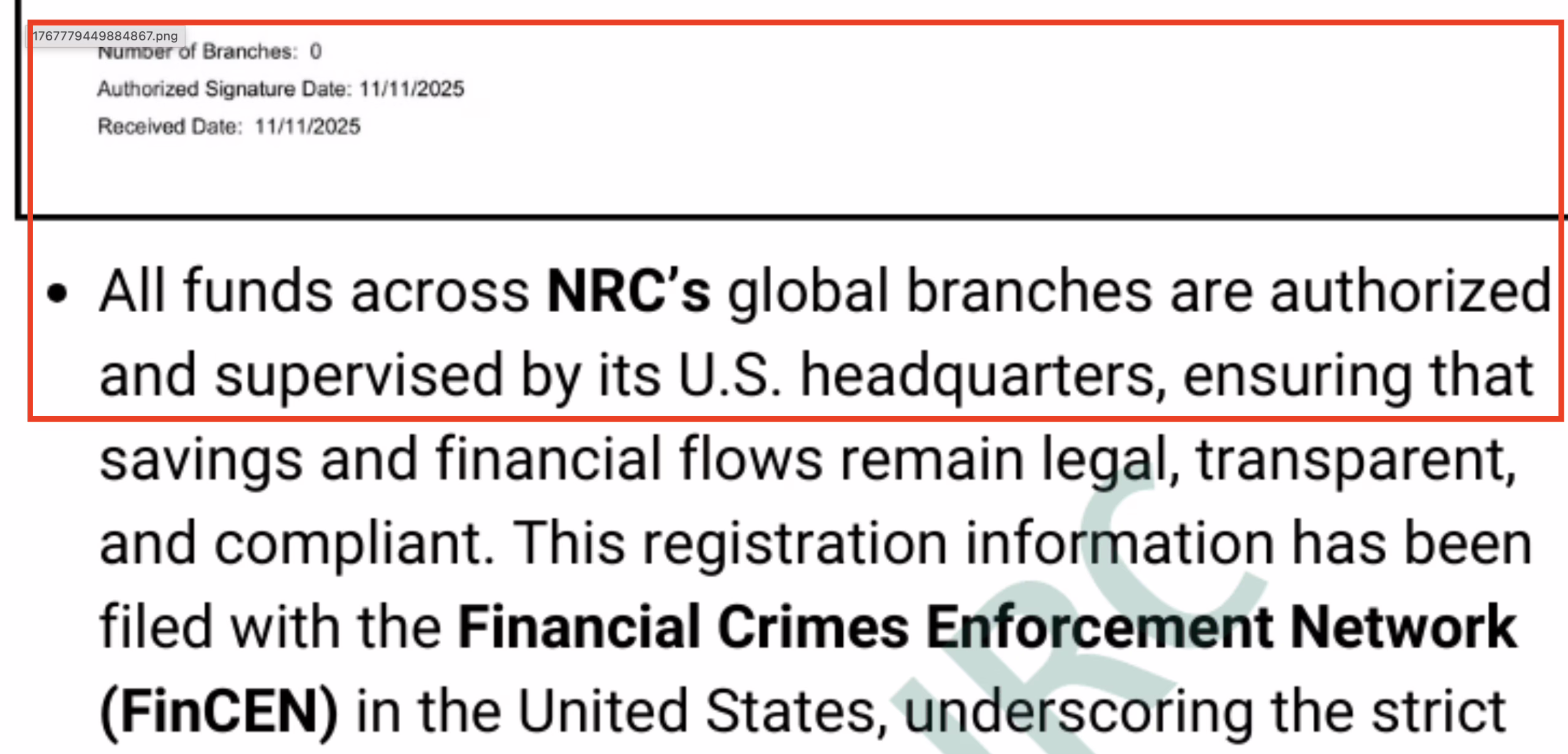 NRC Reading Scam Proof